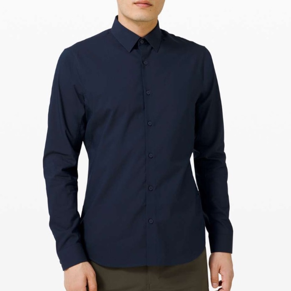 Lululemon Down to the Wire Slim Fit Long Sleeve True Navy size: L in EUC. - Picture 3 of 17